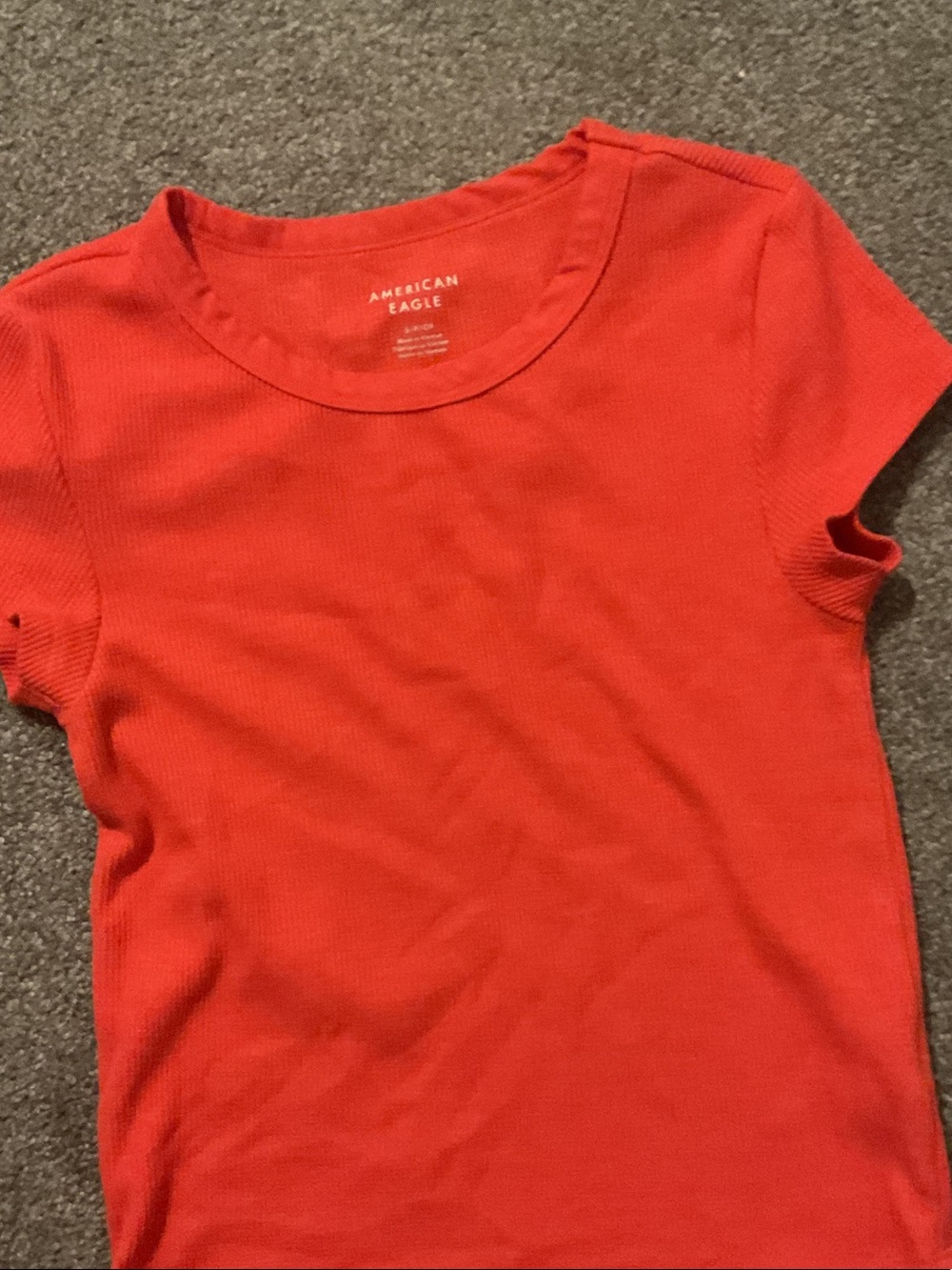 American Eagle Outfitters Kids Red Short Sleeve Ribbed Tee